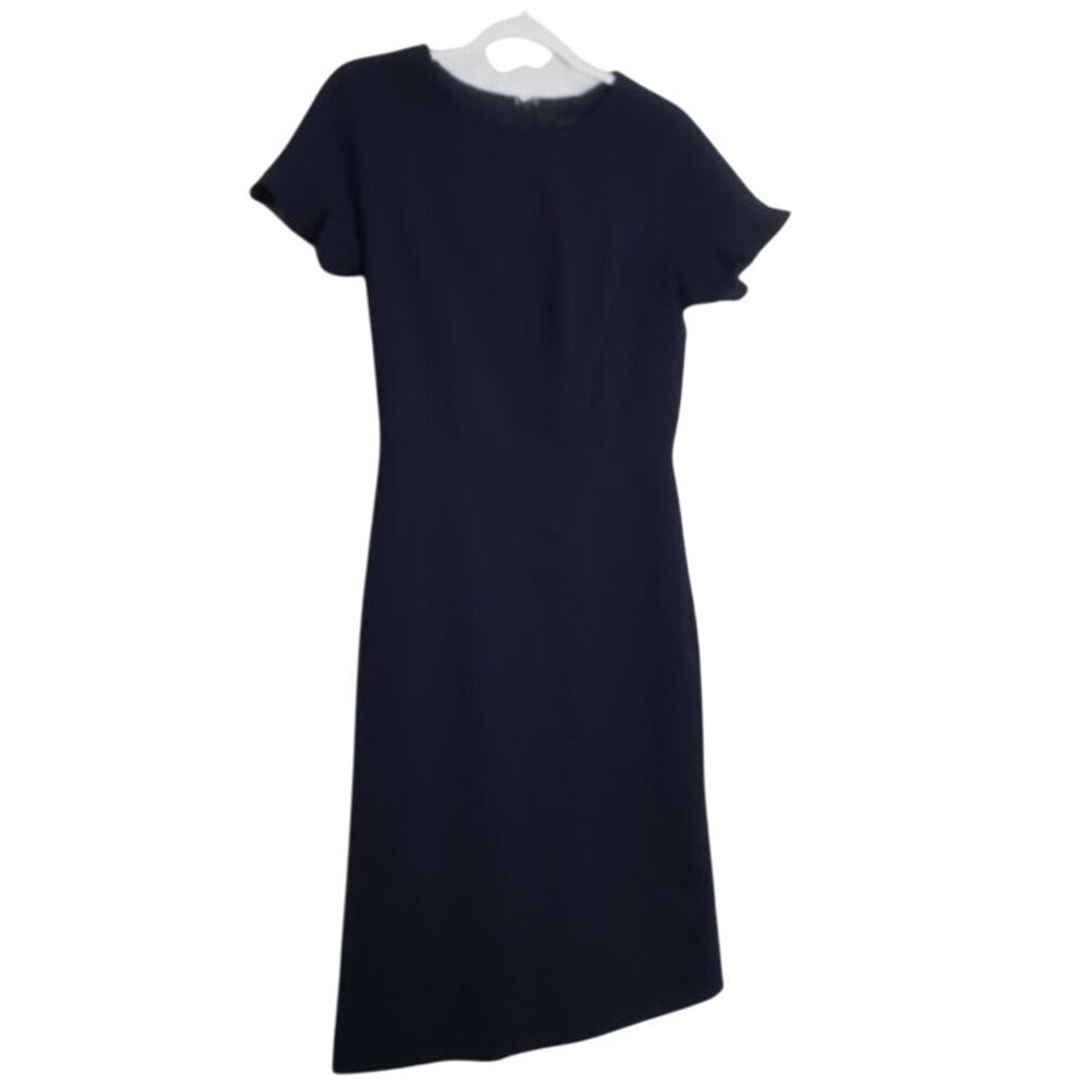 J.Crew Wool Blend Flutter Sleeve Midi Dress Navy Women’s 4 Tall